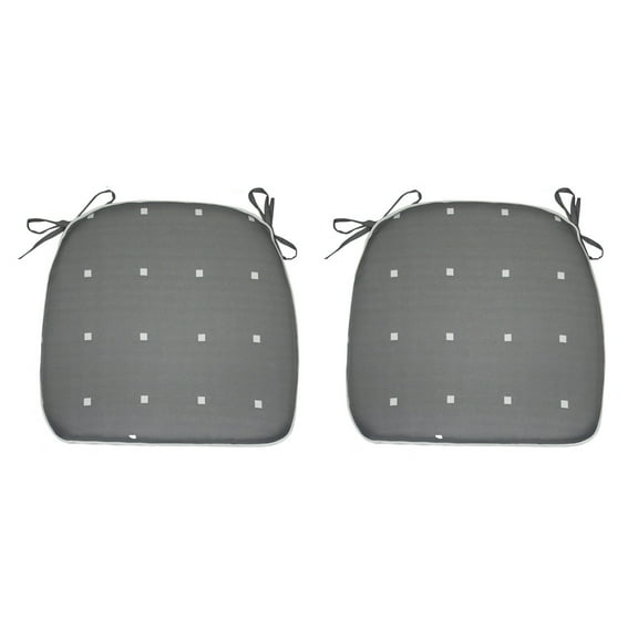 FBTS Prime 16x17 inch All-Weather Gray Dot Outdoor Seat Pads, Pack of 2