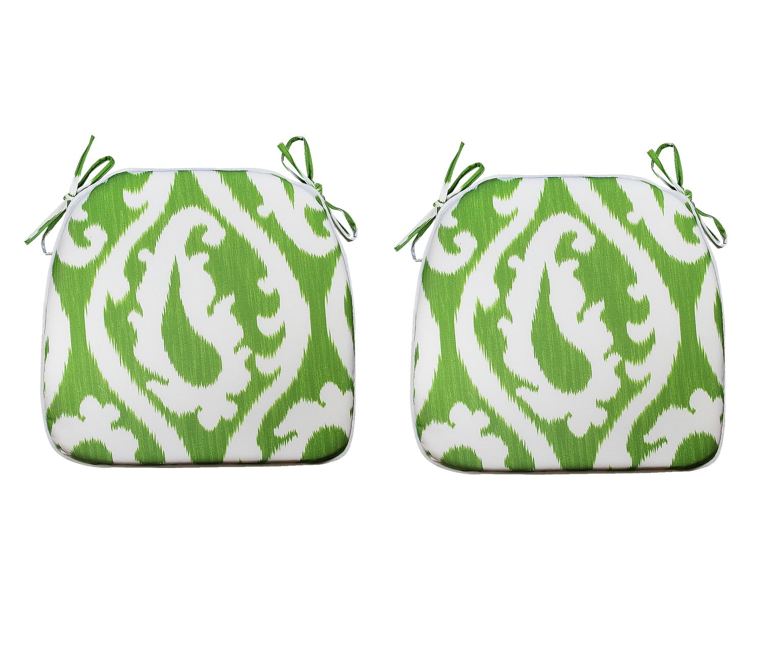 FBTS Prime 16x17 inch AllWeather Green Paisley Outdoor Seat Pads, Pack