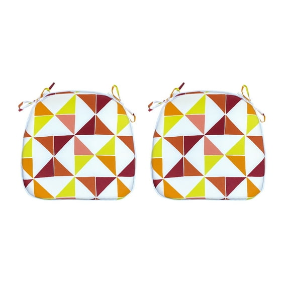 FBTS Prime 16x17 inch All-Weather Orange Triangle Outdoor Seat Pads, Pack of 2