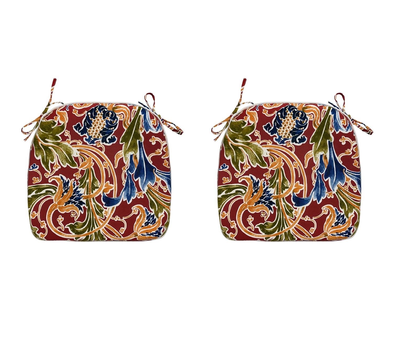 FBTS Prime 16x17 inch AllWeather Red Paisley Outdoor Seat Pads, Pack