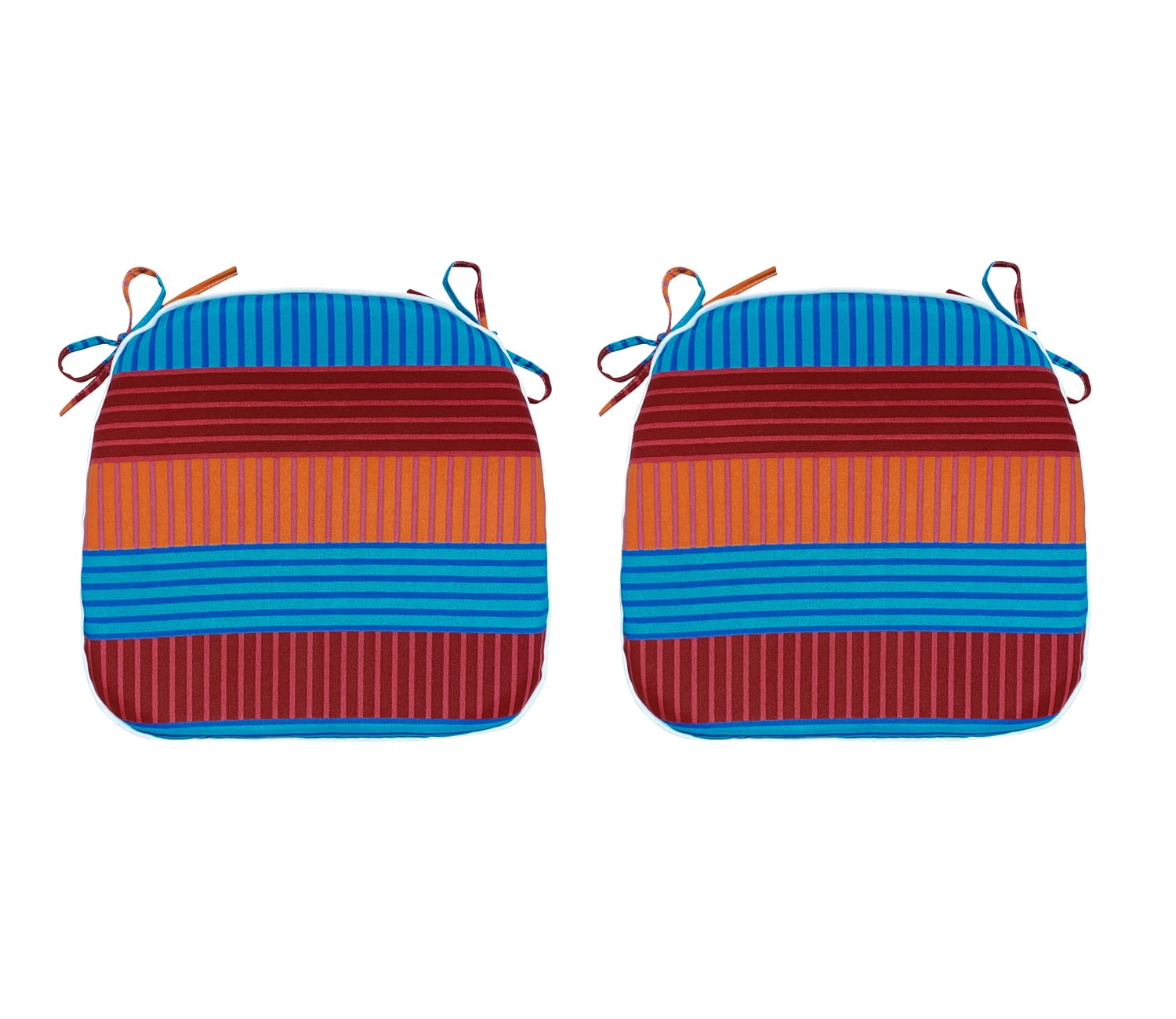 FBTS Prime 16x17 inch AllWeather Red and Blue Stripe Outdoor Seat Pads