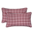 thumbnail image 1 of FBTS Prime 2 pcs 20x12 inch Rectangle Red Houndstooth Outdoor Lumbar Throw Pillows Cushion Covers, 1 of 8