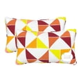 thumbnail image 1 of FBTS Prime 20x12 inch Rectangle Orange Triangular Outdoor Lumbar Pillows with Inserts, 2 Packs, 1 of 8