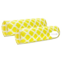 FBTS Prime 20x6 inch Round Yellow Geometric Bolster Pillows with Inserts, 2 per Pack