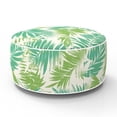 thumbnail image 1 of FBTS Prime 21x21x9 inch Round Green Leaves Indoor Outdoor Inflatable Ottomans with PVC Insert, 1 of 9