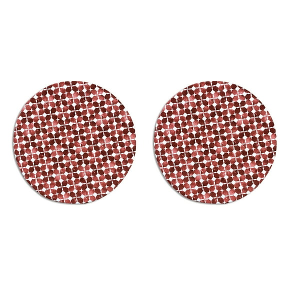 FBTS Prime 22x22 inch Round Red Geometric Outdoor Floor Cushions, Pack of 2