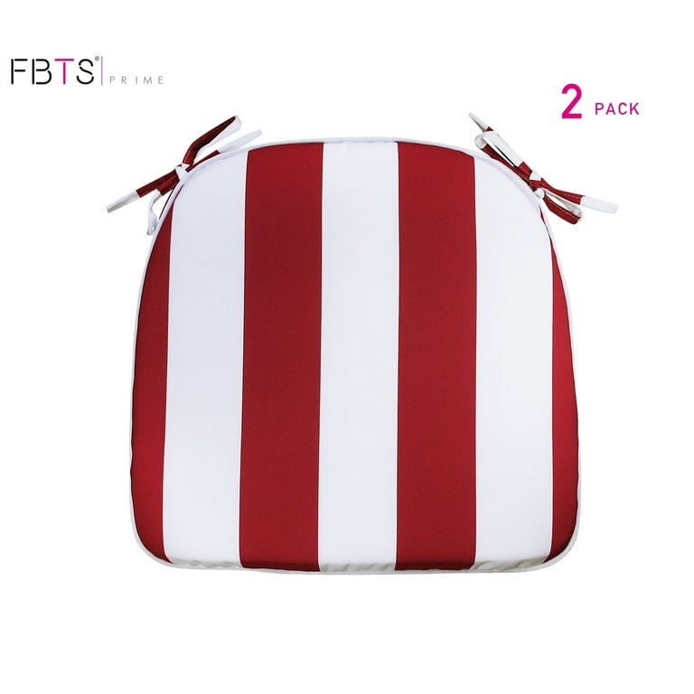 Red and white outdoor chair cushions sale