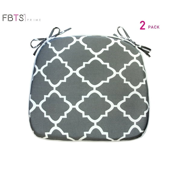 FBTS Prime Outdoor Chair Cushions (Set of 2) 16x17 Inches Patio Seat Cushions Grey Square Chair Pads for Outdoor Patio Furniture Garden Home Office