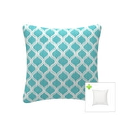 FBTS Prime Outdoor Decorative Pillows with Insert Blue Patio Accent Pillows Throw Covers 18x18 Inches Square Patio Cushions for Couch Bed Sofa Patio Furniture