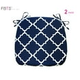 thumbnail image 1 of FBTS Prime Outdoor Seat Pads Navy Geometry Set of 2 Patio Seat Cushions with Ties 16x17 Inch U-Shape Chair Cushions, 1 of 7