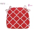 thumbnail image 1 of FBTS Prime Outdoor Seat Pads Red Geometry Set of 2 Patio Seat Cushions with Ties 16x17 Inch U-Shape Chair Cushions, 1 of 7