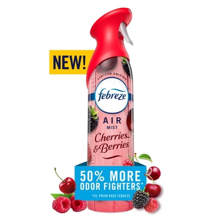Febreze Air Mist Air Freshener Spray with Cherries & Berries Scent, 8.1 oz