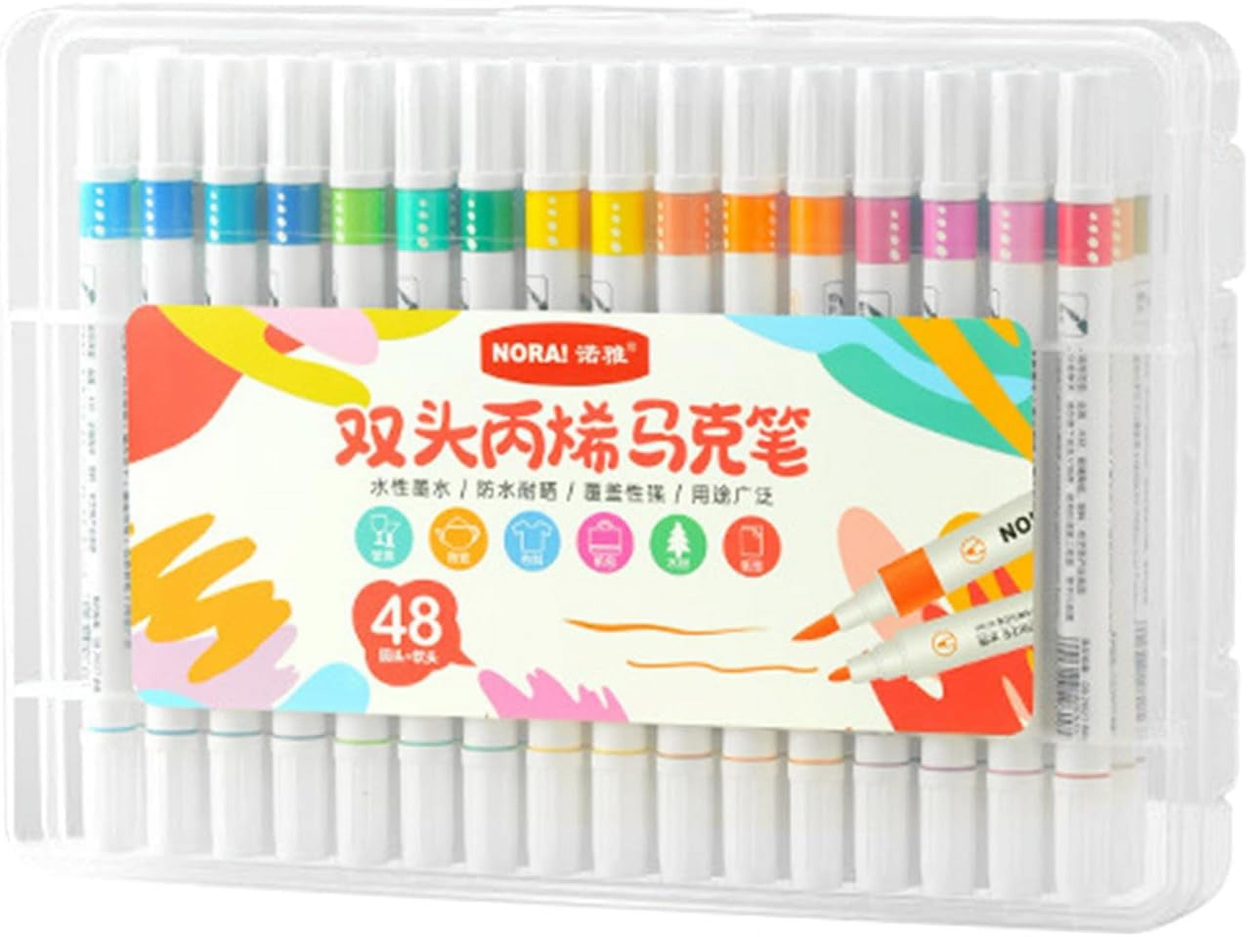 FC12/24/36/48Colors Acrylic Paint Pens Paint Marker Brush Tip and Fine