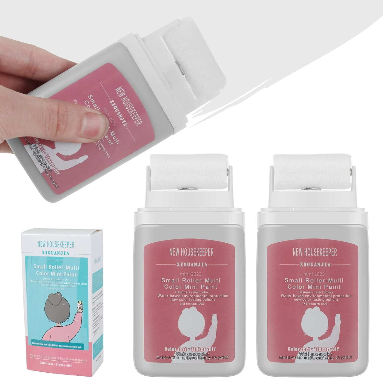 FC2Pcs Wall Patching Brush Quick Dry Small Wall Repair Paste with 100g