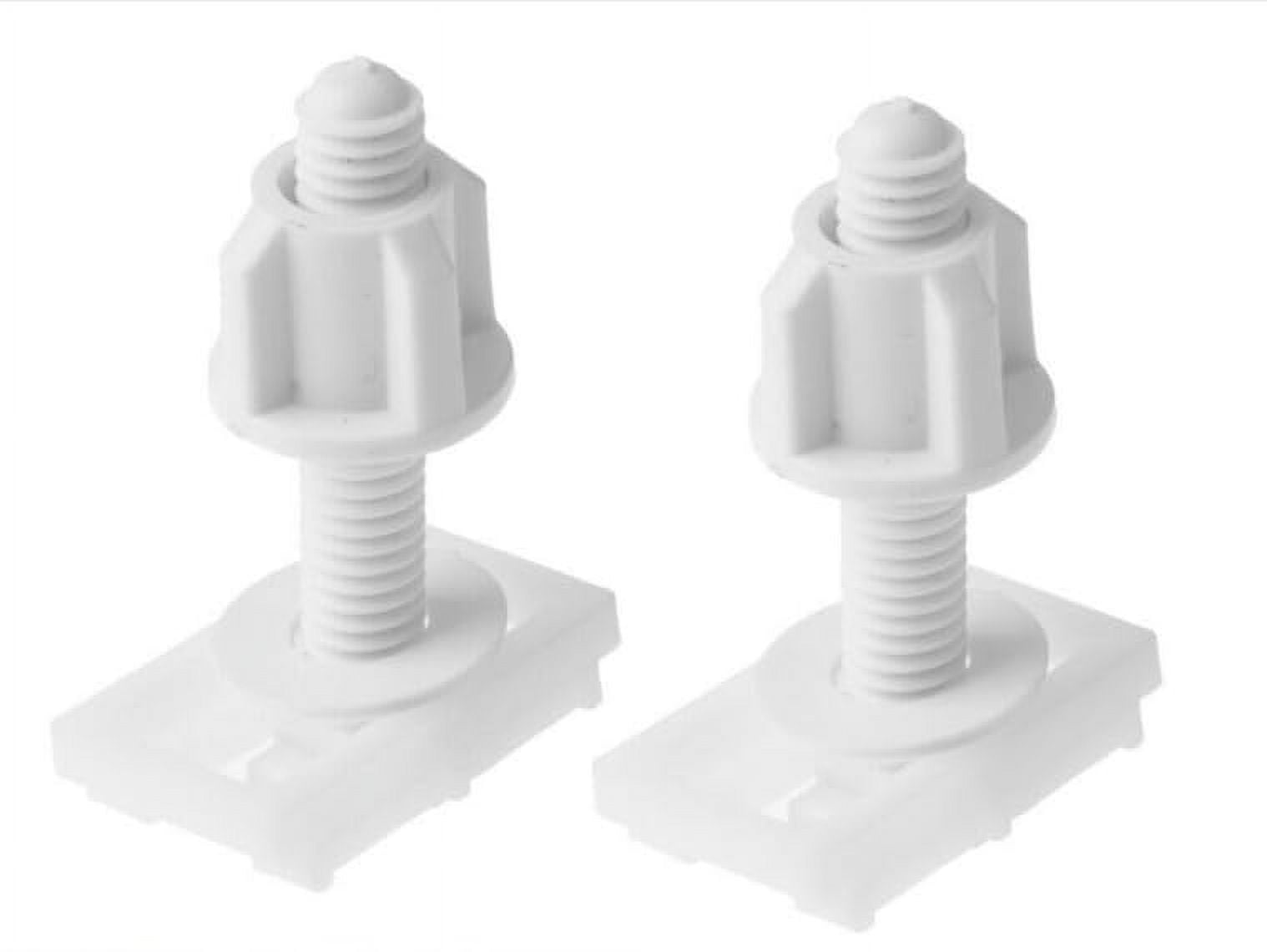FC2Pcs White Plastic Toilet Seat Screws and Nuts with Washers,Hinge