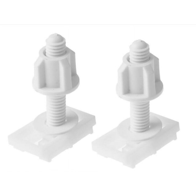 FC2Pcs White Plastic Toilet Seat Screws and Nuts with Washers,Hinge