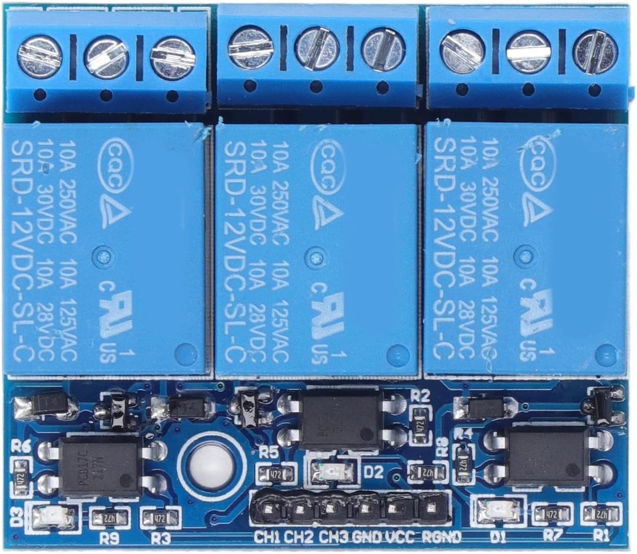 FC3 Channel Relay Module High Voltage Relay Low for Level Optocoupler