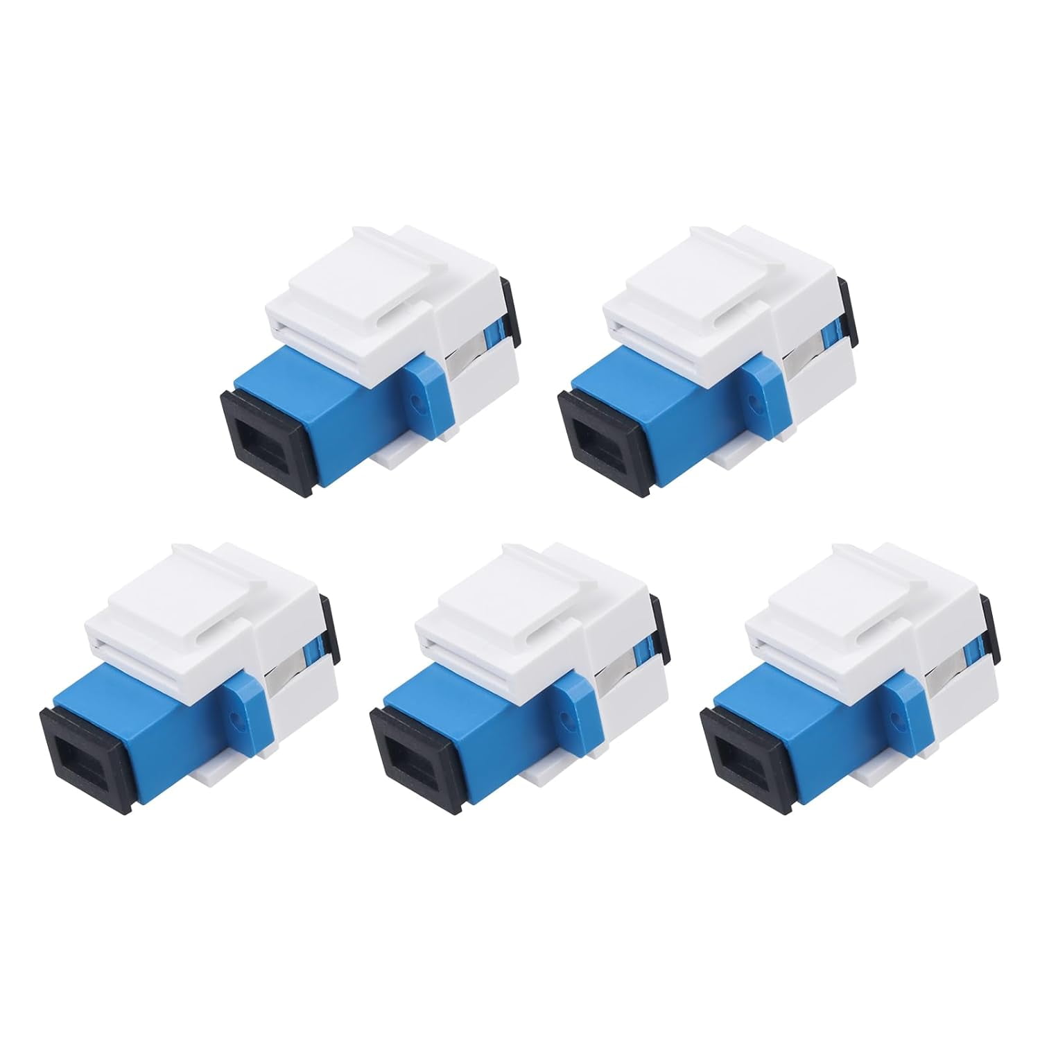FC5Pack SC/UPC Fiber Optic Coupler Keystone Jack Modular for Patch
