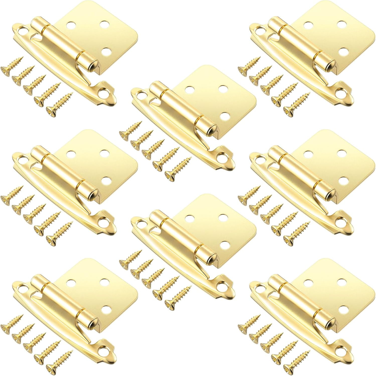 FC8pcs 1/2" Gold Hinges with 40pcs Screw, Variable Overlay
