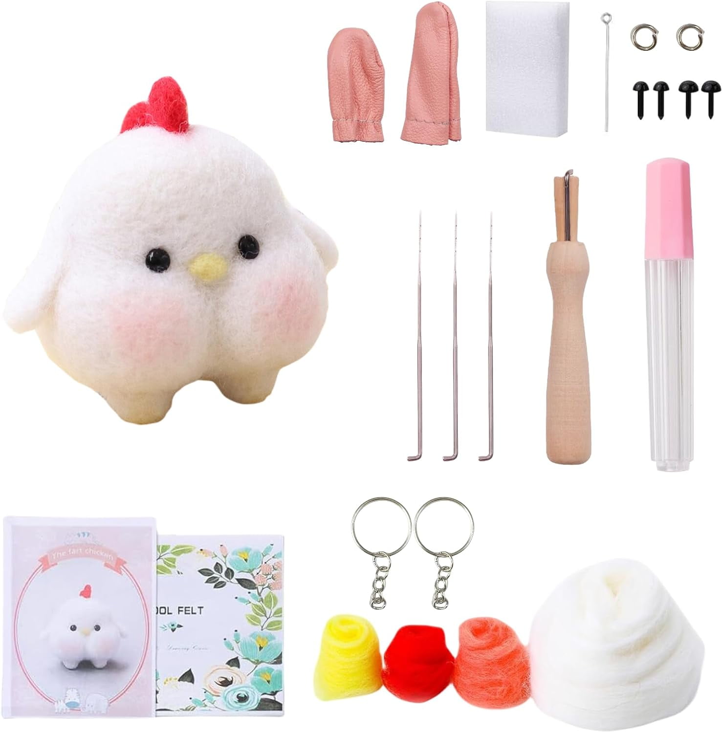 FCAnimal Needle Felting Kit, Needle Felting Starter Kit, Complete