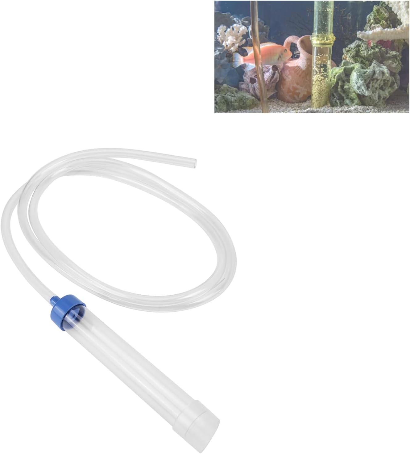 FCAquarium Manual Water Changer Gravel Cleaner Siphon Tube Fish Tank