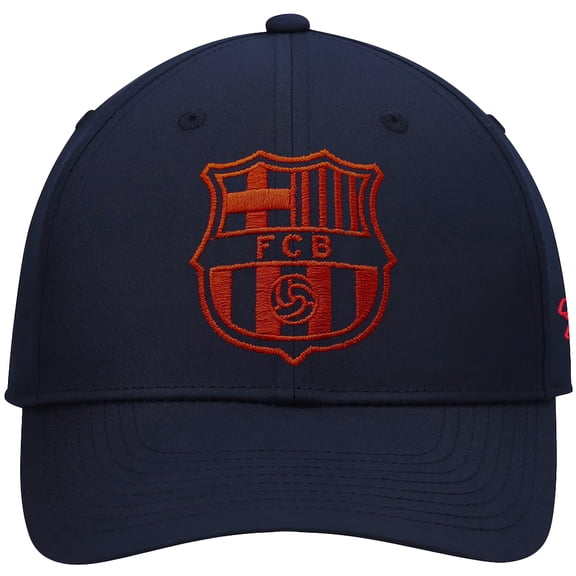 FC BARCELONA Official Licensed Soccer Cap Hat - Navy with Red Monochrome Logo