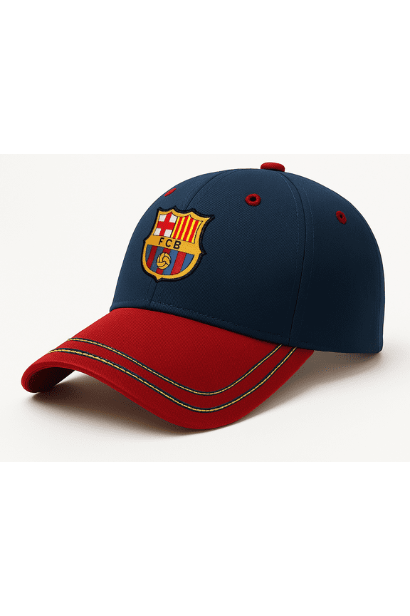 FC Barcelona Cotton Adjustable Baseball Cap, Blue, 1 Count