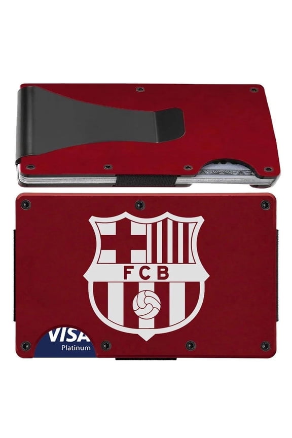 FC Barcelona Soccer Club Carbon Fiber RFID Blocking Wallet D7