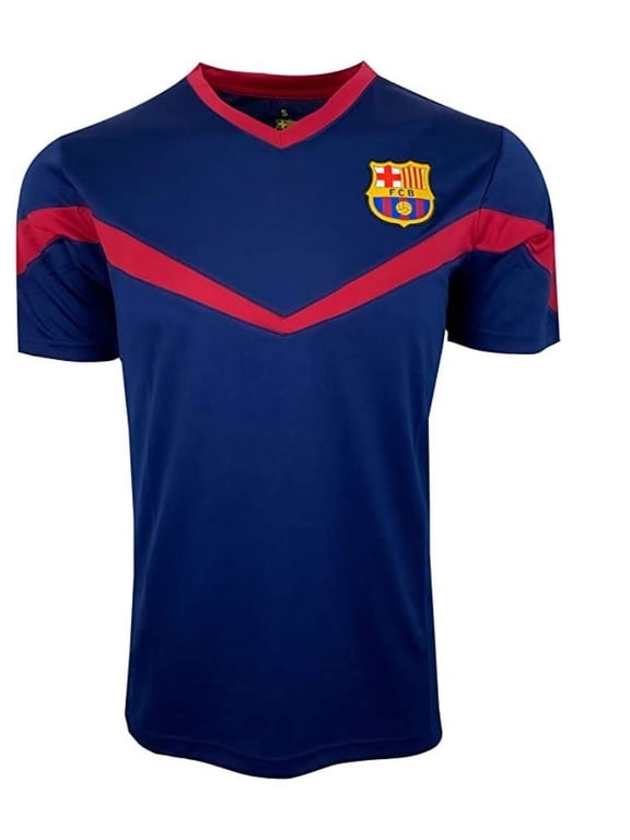 FC Barcelona by Icon Sports Boys Solid Print Crew Neck Pullover Athletic Shirt, YL7-9