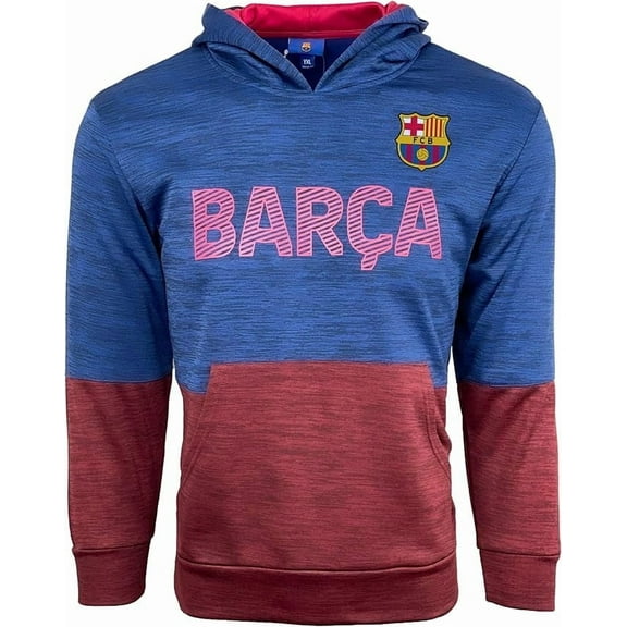 Icon Sports Barcelona Pullover Hoodie, Maroon Blue, Cotton Blend, YS-XXL