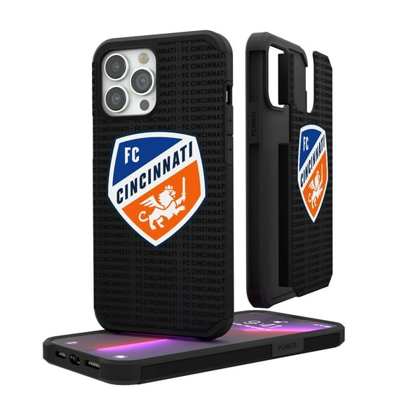 FC Cincinnati iPhone Text Backdrop Rugged Case