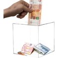 FCClear Money Box,Unopenable Money Jar,Clear Piggy Bank,Transparent