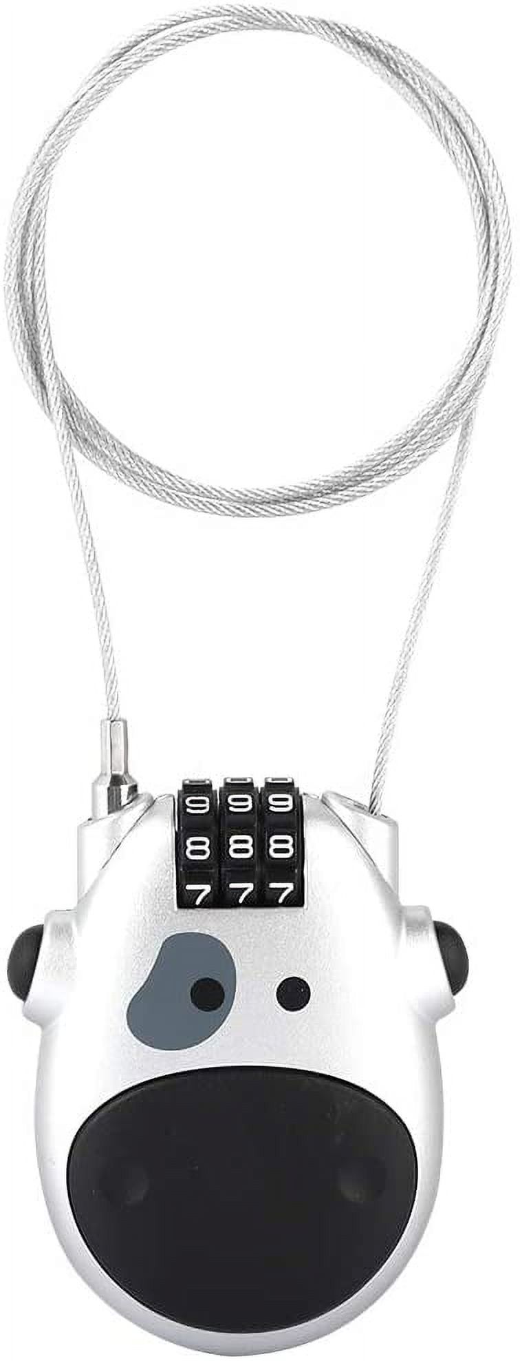 Lock Cable Lock Padlock with 3 Digit Numeric Code, 80CM