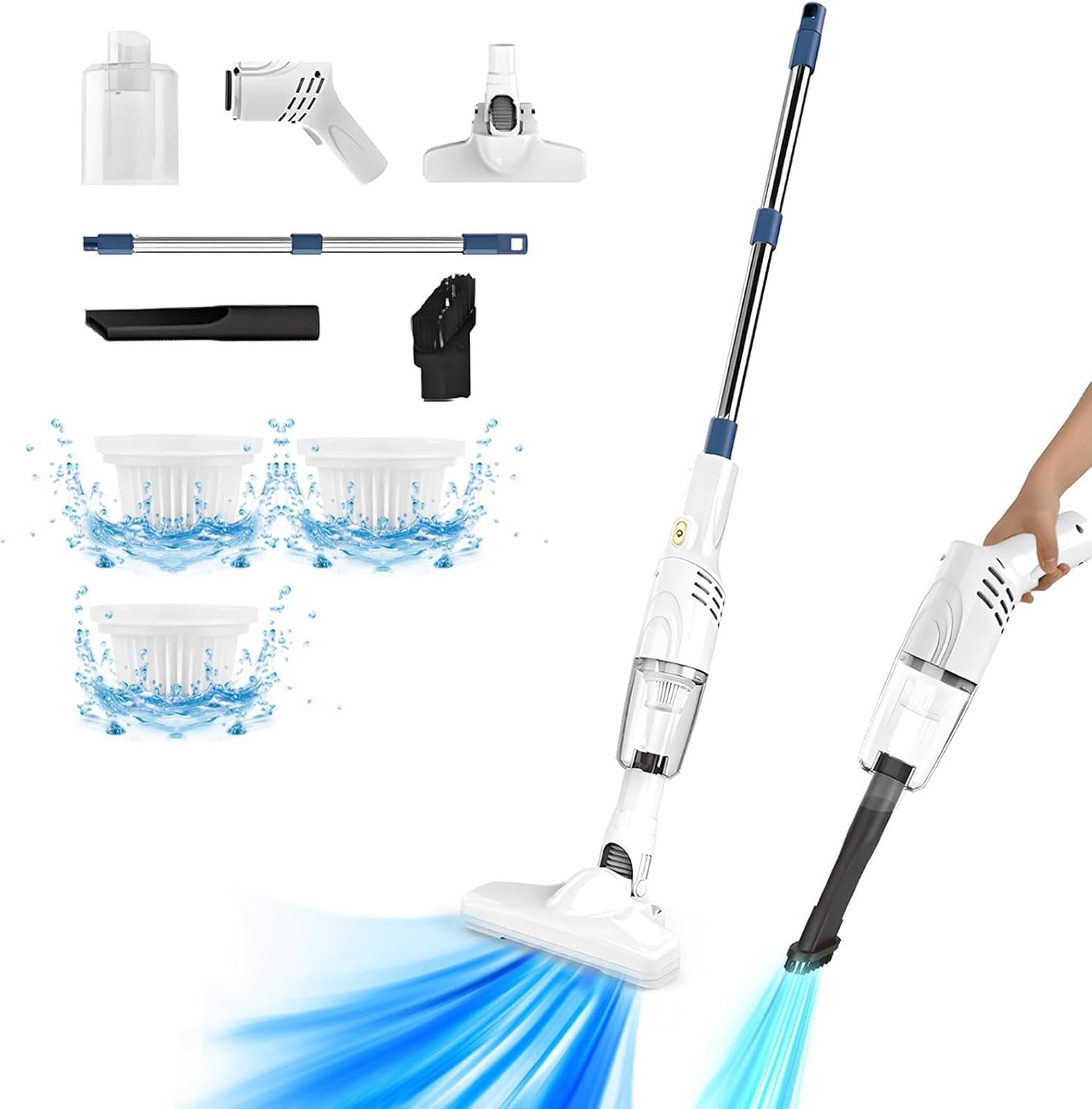 FCCordless Vacuum Cleaner,1200mAh 4800pa Powerful Stick Vacuum with