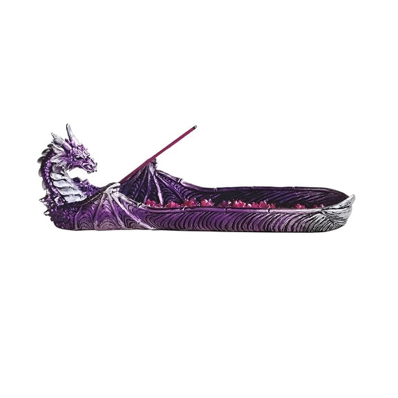 FC Design 10.75"W Purple Dragon Incense Burner Sticks Holder Statue Sculpture Ornament Decoration Home/Room Decor and Unique Gift Ideas for Housewarming, Holidays and Birthdays