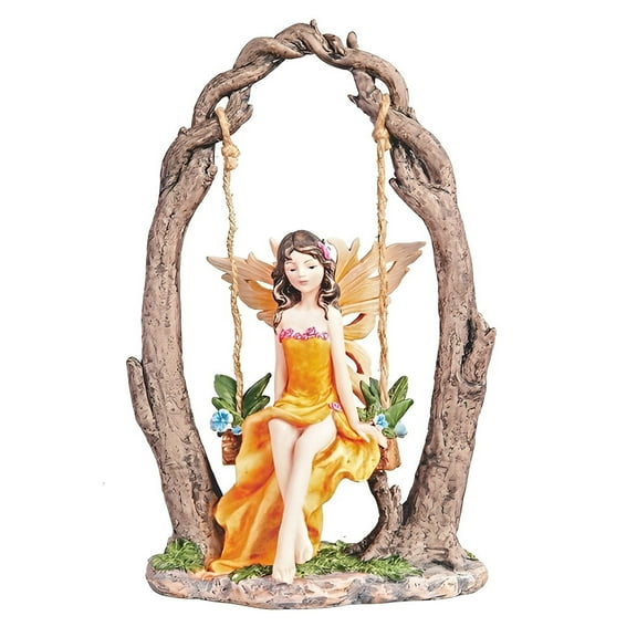 FC Design 10"H Fairy on Swing Figurine Statue Sculpture Ornament Decoration Home/Room Decor and Unique Gift Ideas for Housewarming, Holidays and Birthdays