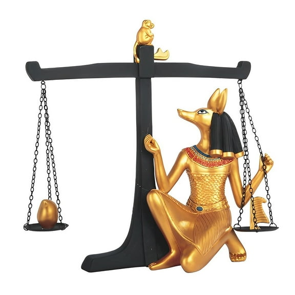 FC Design 10"W Egyptian God Anubis Scales of Justice Black and Gold Figurine Statue Sculpture Ornament Decoration Home/Room Decor and Unique Gift Ideas for Housewarming, Holidays and Birthdays