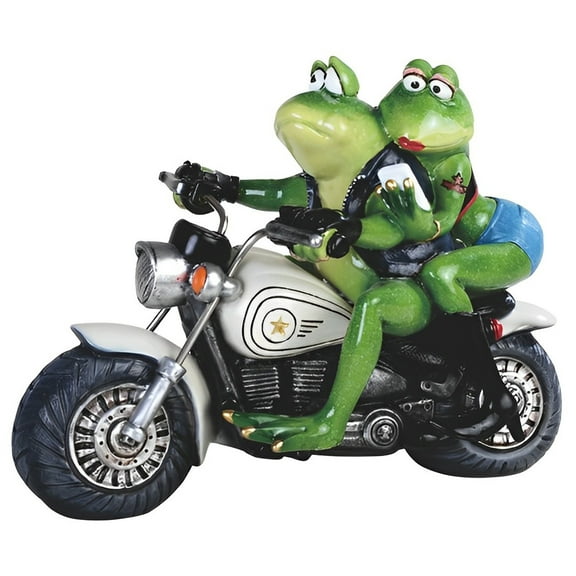 FC Design 10"W Frog Couple Riding Motorcycle Statue Funny Animal Figurine Statue Sculpture Ornament Decoration Home/Room Decor and Unique Gift Ideas for Housewarming, Holidays and Birthdays