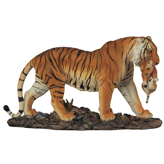 FC Design 11"W Orange Bengal Tiger Mother Carrying Cub Wild Cat Animal Figurine Statue Sculpture Ornament Decoration Home/Room Decor and Unique Gift Ideas for Housewarming, Holidays and Birthdays
