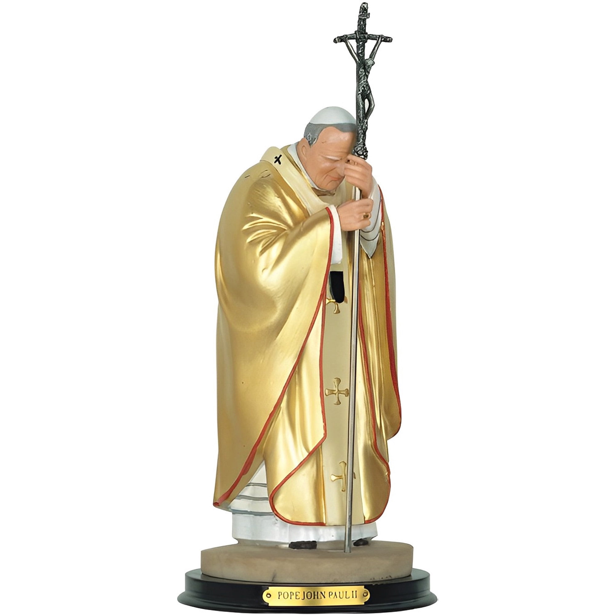 FC Design 12 H Pope John Paul II With Papal Ferula Crucifix In Gold fc-design-12-h-pope-john-paul-ii-with-papal-ferula-crucifix-in-gold