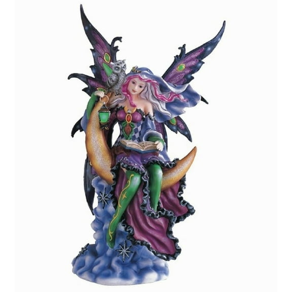 FC Design 12"H Purple Fairy on the Moon Statue Fantasy Decoration Figurine