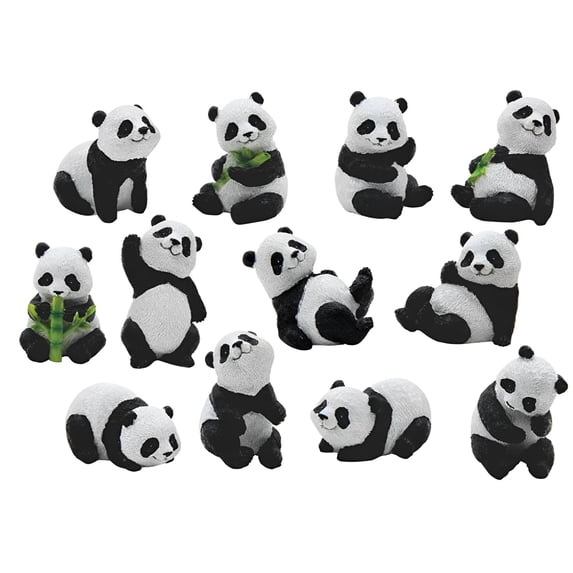 FC Design 12-PC Cute Panda 2.25"H Mini Panda Figurine Set Statue Sculpture Ornament Decoration Home/Room Decor and Unique Gift Ideas for Housewarming, Holidays and Birthdays
