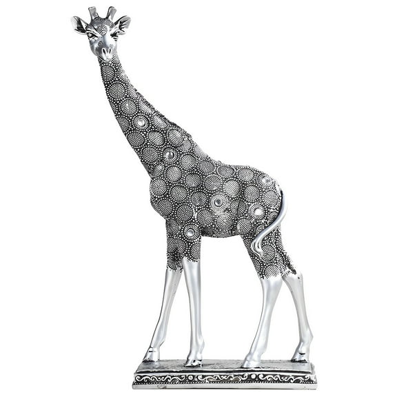 FC Design 13"H Giraffe Figurine in Silver Finish Statue Sculpture Ornament Decoration Home/Room Decor and Unique Gift Ideas for Housewarming, Holidays and Birthdays