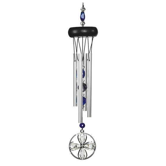 FC Design 15" Long Blue Wooden Top Gem Wind Chime Statue Sculpture Ornament Decoration Home/Room/Garden Decor and Unique Gift Ideas for Housewarming, Holidays and Birthdays