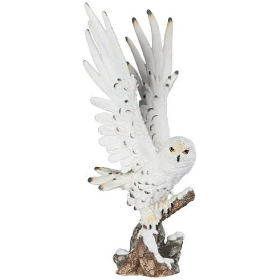 FC Design 17"H Snowy Owl Wings Up Statue Wild Animal Decoration Figurine