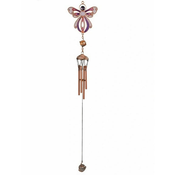 FC Design 18" Long Purple Angel Copper and Gem Wind Chime Garden Patio Decoration