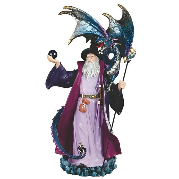 FC Design 19"H Wizard Standing with Dragon on his Shoulder Figurine Statue Sculpture Ornament Decoration Home/Room Decor and Unique Gift Ideas for Housewarming, Holidays and Birthdays