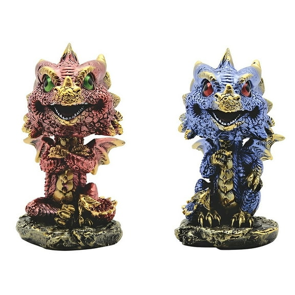 FC Design 2-PC Blue Dragon and Red Dragon 4"H Figurine Set Statue Statue Sculpture Ornament Decoration Home/Room Decor and Unique Gift Ideas for Housewarming, Holidays and Birthdays
