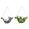 thumbnail image 1 of FC Design 2-PC Green and Purple Mini Dragons on Hammock Ornaments 4"W Figurine Set Statue Sculpture Ornament Decoration Home/Room Decor and Unique Gift Ideas for Housewarming, Holidays and Birthdays, 1 of 1