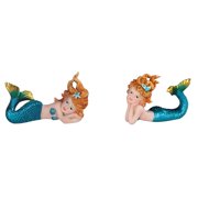 FC Design 2-PC Lovely Mini Mermaid 4.5"W Figurine Set Statue Sculpture Ornament Decoration Home/Room Decor and Unique Gift Ideas for Housewarming, Holidays and Birthdays